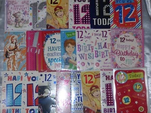 12th BIRTHDAY CARD TWELFTH TWELVE YEAR OLD CUTE BOY GIRL AGE 12 YEAR OLD CARD - Picture 1 of 41