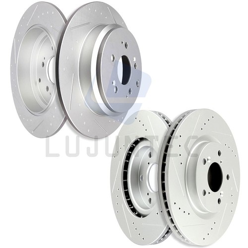 2X Front + 2X Rear Discs Brake Rotors For Honda Odyssey 2011 2012 2013