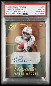 Jaylen Waddle 2021 Panini Zenith Gold Artist Proof Rookie Auto 2/10 PSA 9 Auto10 - Picture 1 of 6