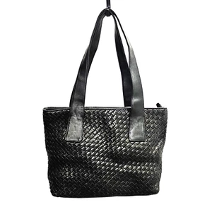 ✨ Fina Firenze ⭐Black Woven Leather Tote⭐ Made in Italy⭐Timeless Elegance✨NWOT - Picture 1 of 7