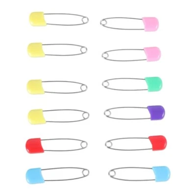 12 pcs Colors Safety Locking Baby Cloth Nappy Diaper Craft Pins - Image 1 of 4