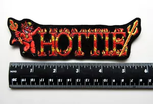 🔥 HOTTIE WITH DEVIL BIKERS BATTLE JACKET VEST CLOTHING JACKET SEW ON PATCH - Picture 1 of 4