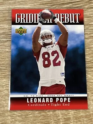 Leonard Pope Gridiron Debut Upper Deck - Image 1 of 4