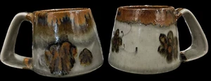 2 Ken Edwards Stoneware Pottery Truncated Mugs Veracruz Mexico Signed, 18 Fl Oz - Picture 1 of 20