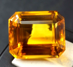 163.10 Ct Brazilian Certified Natural Shiny Citrine Emerald Cut Loose Gemstone - Picture 1 of 6