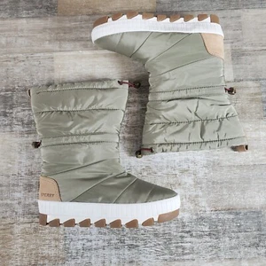 Sperry Torrent Womens Winter Boots Sz 7 M Olive Green Nylon Fold Down Boots - Picture 1 of 14