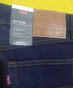 Levi's 511 Slim Fit Dark Blue Jeans For Men W34 L32, Zip Closure. - Picture 1 of 7