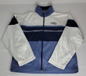 Vintage DIADORA Light Your Fire Football Track Velvet Jacket Blue 90s Sz Medium - Picture 1 of 12