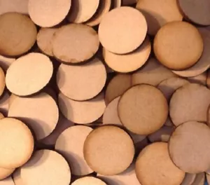 27mm Round MDF Wooden Bases x20 Laser Cut SWL FAST SHIPPING #1 USA SELLER - Picture 1 of 5