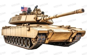 American M1A2SEP Main Battle Tank Waterproofing Glossy Sticker Decal G - Bild 1 von 1
