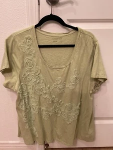 Coldwater Creek Embellished Lime Green Top Sz 2X - Picture 1 of 4
