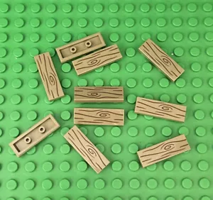 Lego 10 pieces Dark Tan Tile 1x3 with Wood Grain decorated pattern - Picture 1 of 1