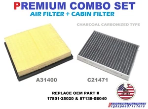 COMBO ENGINE AIR FILTER + CHARCOAL CABIN FILTER FOR NEW AVALON CAMRY RAV4 ES350 - Picture 1 of 1