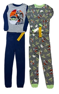 NWT The Mandalorian & Baby Yoda 4-PC Snug-Fit Long Sleeve Cotton Pajama Set Sz 8 - Picture 1 of 5