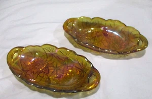 Vintage Indiana Depression Glass Sunflower Pattern Oval Dishes Set 2 - Picture 1 of 4