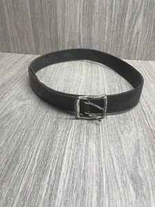 Eddie Bauer Black Leather Used Western Theme Belt XL - Picture 1 of 22