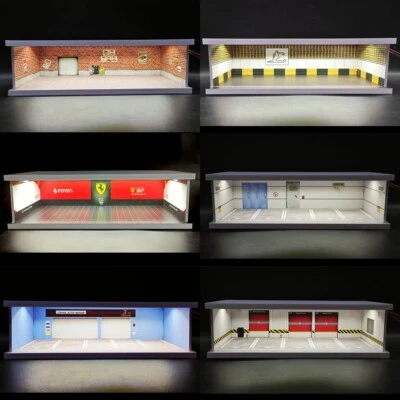 Diorama 1/43 Scale Garage Model LED Lighting Car ParkingLot Backdrop Scene Model - Image 1 of 4