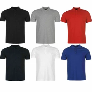 Mens New Plain Pique Polo Collar Shirt Cotton Blend Tee Golf Work Casual S-2XL - Picture 1 of 7