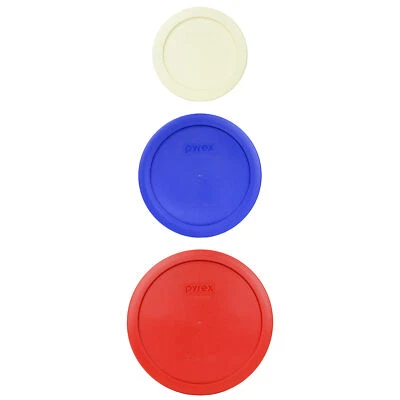 Juego de 3 tapas Pyrex para cuencos de vidrio 7200 de 2 tazas, 7201 de 4 tazas y 7203 de 7 tazas Foto 1 de 3