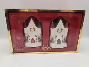 Lenox Holiday Castle Salt And Pepper Shakers 3.5 Inches Tall - Picture 1 of 4
