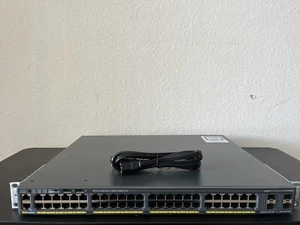 Cisco Catalyst 2960 (WS-C2960X-48FPS-L) 48 Ports Rack Mountable Switch - Picture 1 of 9