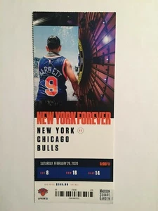 NEW YORK KNICKS VS CHICAGO BULLS 29 FEBBRAIO 2020 BIGLIETTO STUB - Foto 1 di 1
