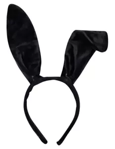 Black Rabbit Ears Hare Headband Fancy Dress Costume Accessory Easter Bunny - Picture 1 of 2