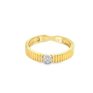 Designer 14k Y Gold natürlicher Diamant Cluster 0,03tcw Damen Ring Gr. 6,5 NEU - Bild 1 von 5