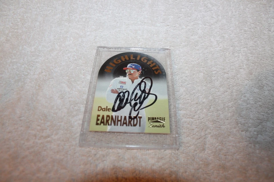 Dale Earnhardt Sr.,  Signed 1996 Pinnacle Zenith,  Highlights Card - Image 1 of 2