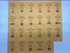 1980-1981 APBA Basketball bedruckte Aufbewahrungsumschläge mit Statistiken - Bild 1 von 3