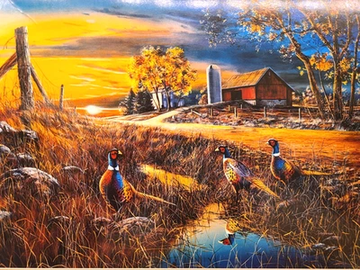 America the Heartland Road Side by Jim Hansel 1000 Pc Puzzle Ceaco 2009 Pheasant - Image 1 of 4