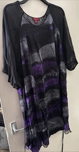 Monsoon Women's Midi Dress 18 Purple Silk Polyester with Waist Belt - Picture 1 of 6