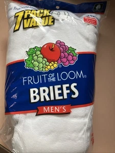 Paquete de 7 calzoncillos blancos clásicos Fruit of the Loom para hombre talla mediana corte completo cómodos - Imagen 1 de 2