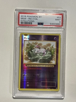 2016 Pokemon TCG XY Evolutions MEW Reverse Holo 53/108 PSA 9 Rev. Foil - Image 1 of 2