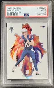 DRAKE MAYE 2024 PANINI PHOENIX COLOR BLAST CASE HIT RC CARD #CBDME GRADED PSA 9 - Picture 1 of 2