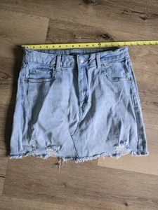 Wild Fable Womens Light Washed Distressed Denim Mini Skirt Size 14 - Picture 1 of 2