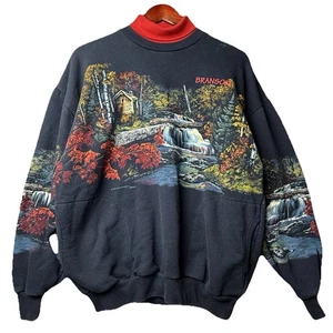 Mock Turtleneck Nature Art Unlimited Sportswear Wrap Around Men's LG Sweatshirt - Picture 1 of 12