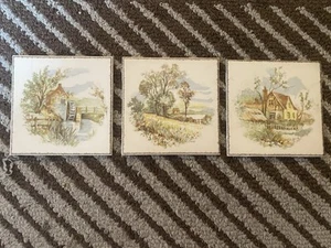 Vintage Handpainted Dutch Tiles by Pilkington Set of 3 - Picture 1 of 3