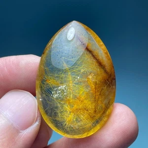 81Ct Curación Raro Claro Color Natural Rutilo Cristal Cuarzo Reiki Espécimen Colgante - Imagen 1 de 9