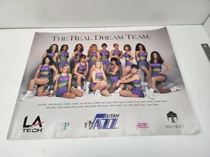 VINTAGE NBA UTAH JAZZ PROMO POSTER "THE REAL DREAM TEAM" NU SKIN DANCERS 25X19 - Picture 1 of 9