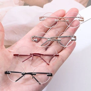 Plush Doll Plush Doll Eyeglasses Cute Round Frame For 1/4 Dolls Glasses Clothes - Picture 1 of 14