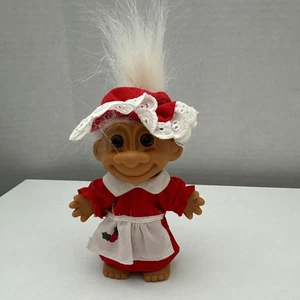 Figura de 5" Russ Berrie Troll NAVIDAD SEÑORA SANTA CLAUS AÑOS 90 PELO BLANCO - Imagen 1 de 5