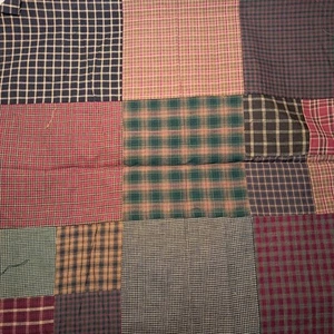 Unfinished Quilt Top Using Assorted Primitive Woven Homespuns - Picture 1 of 4
