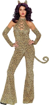 ¡Nuevo Here Kitty Kitty Kitty para mujer! Disfraz de gato guepardo leopardo leopardo adulto ¡Pequeño! Foto 1 de 2