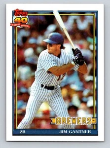 1991 Topps 23 Jim Gantner Milwaukee Brewers - Picture 1 of 2