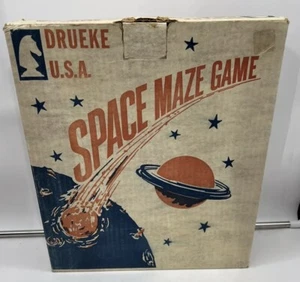 Vintage 1960's Drueke USA Space Maze Game Complete In Original Box - Picture 1 of 4