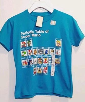 Camiseta Marca Nintendo Juniors Talla X-Pequeña Tabla Periódica de Super Mario  Foto 1 de 2