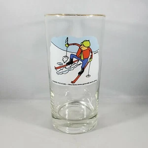 Vtg Ashby Comic Skiing Drinking Glass Mashed Potatoes Wet Heavy Snow Cartoon   - Picture 1 of 10