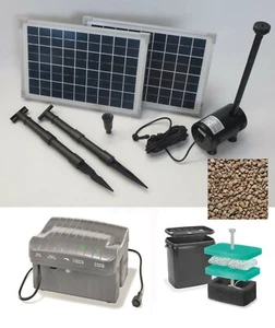 20W Solarpumpe Teich Pumpe Akku Batterie Gartenteich Springbrunnen Solar Filter - Bild 1 von 11