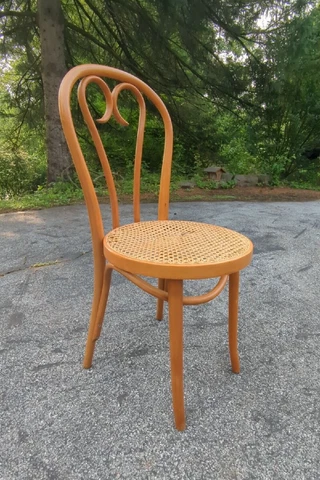 Vintage Thonet Romania Model 16  Bentwood "Sweetheart" Chair w/ Caned Seat Cover